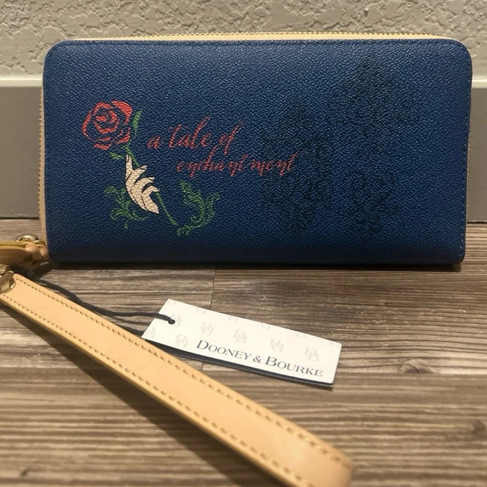 Disney Parks Dooney & Bourke Beauty & The Beast Belle Roses Wallet Wristlet - Picture 4 of 13
